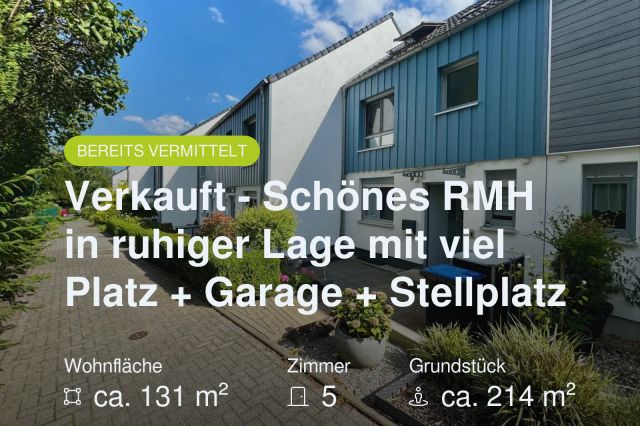 Nicht mehr verfügbar: Verkauft – Schönes RMH in ruhiger Lage mit viel Platz + Garage + Stellplatz