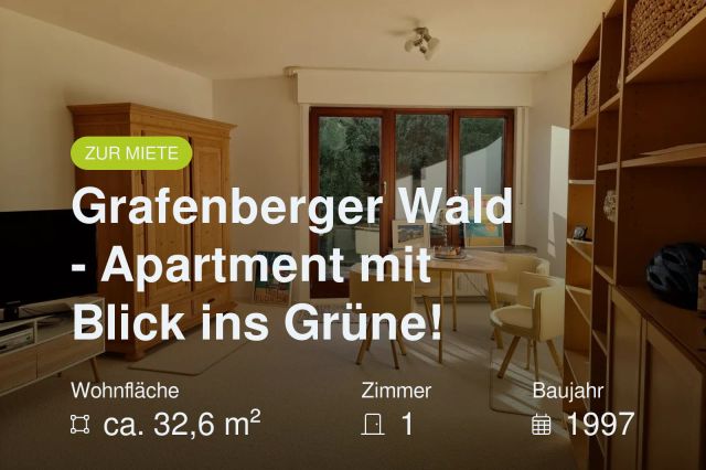 Neu im Angebot: Grafenberger Wald – Apartment mit Blick ins Grüne!