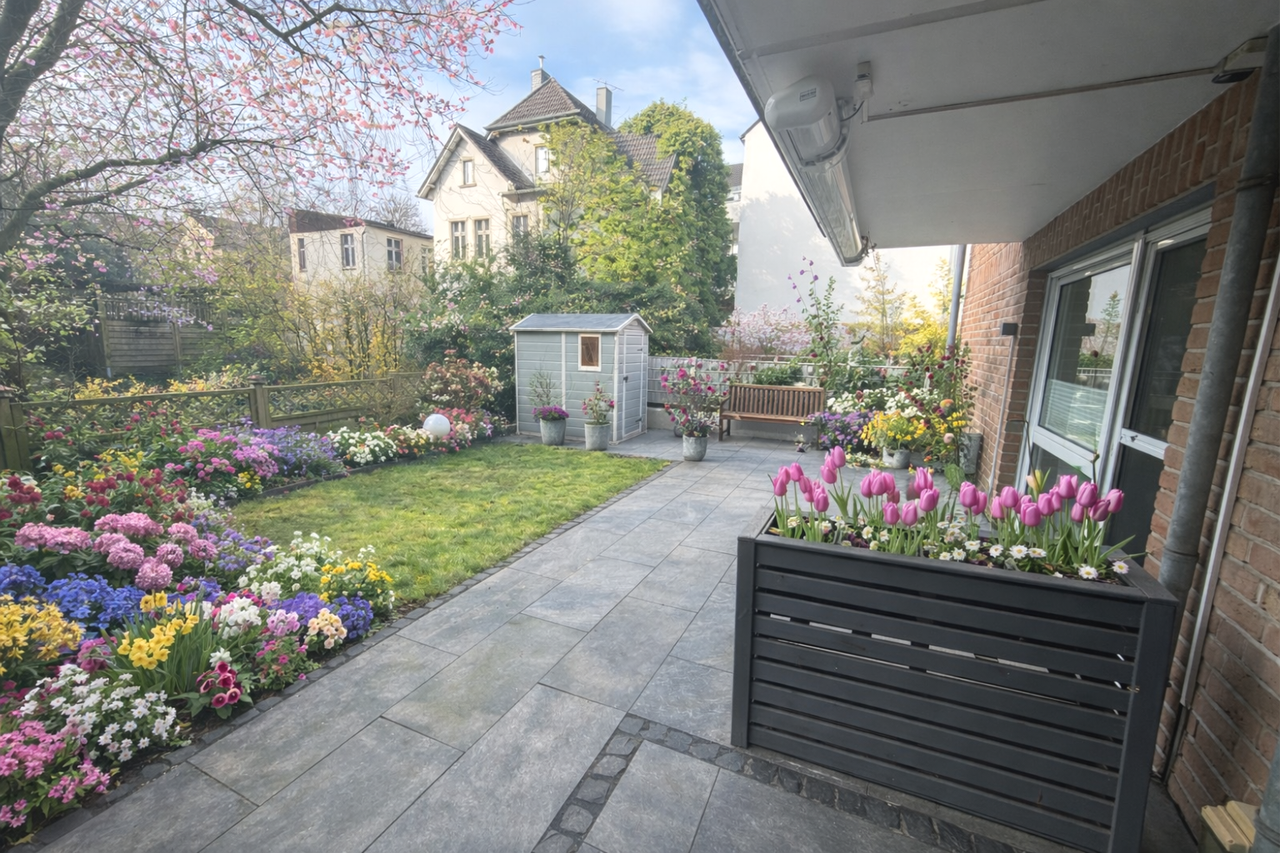 Image(Bepflanzung) - Terrasse mit eigenem Gartenanteil