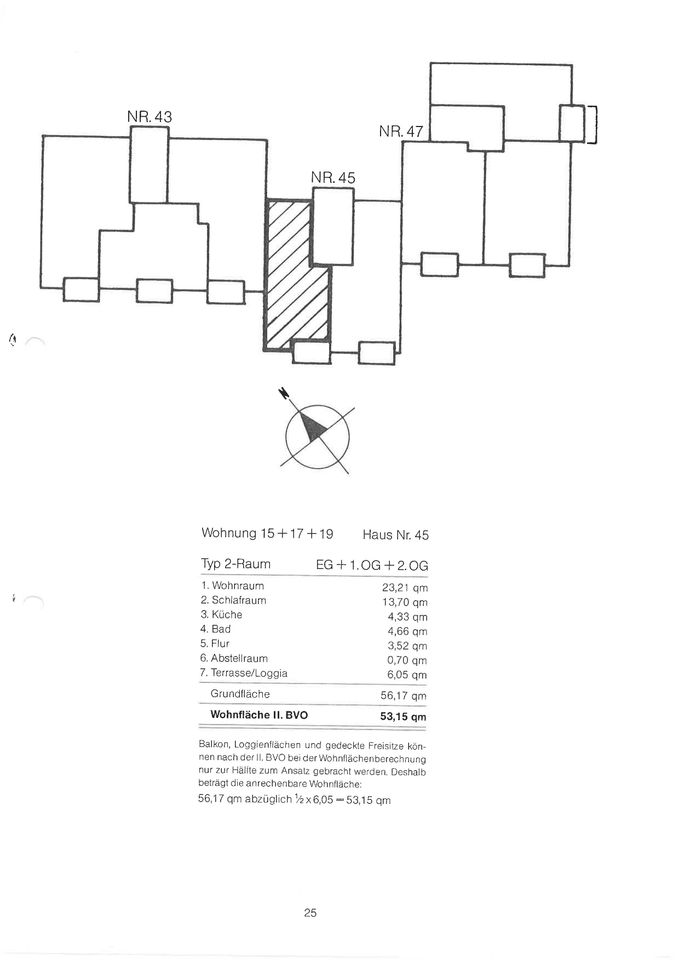 Lage und Wfl. Angabe WE 17 - 1. OG