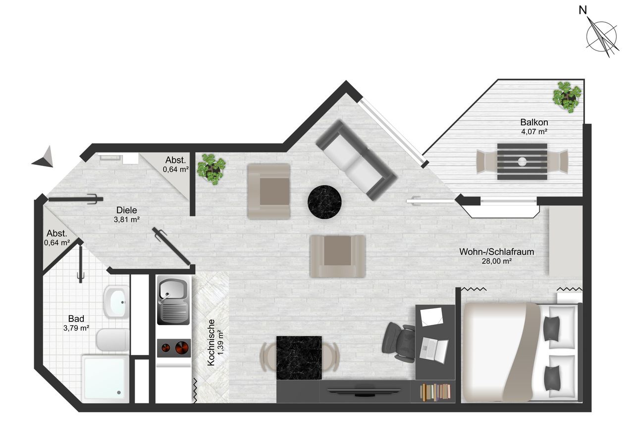 Grundriss WE 20 - 1OG