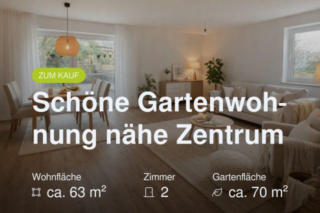 Neu im Angebot: Schöne Gartenwohnung nähe Zentrum