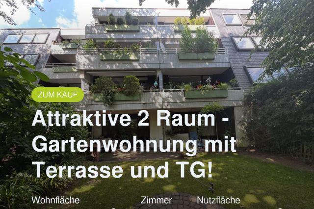 Neu im Angebot: Attraktive 2 Raum – Gartenwohnung mit Terrasse und TG!