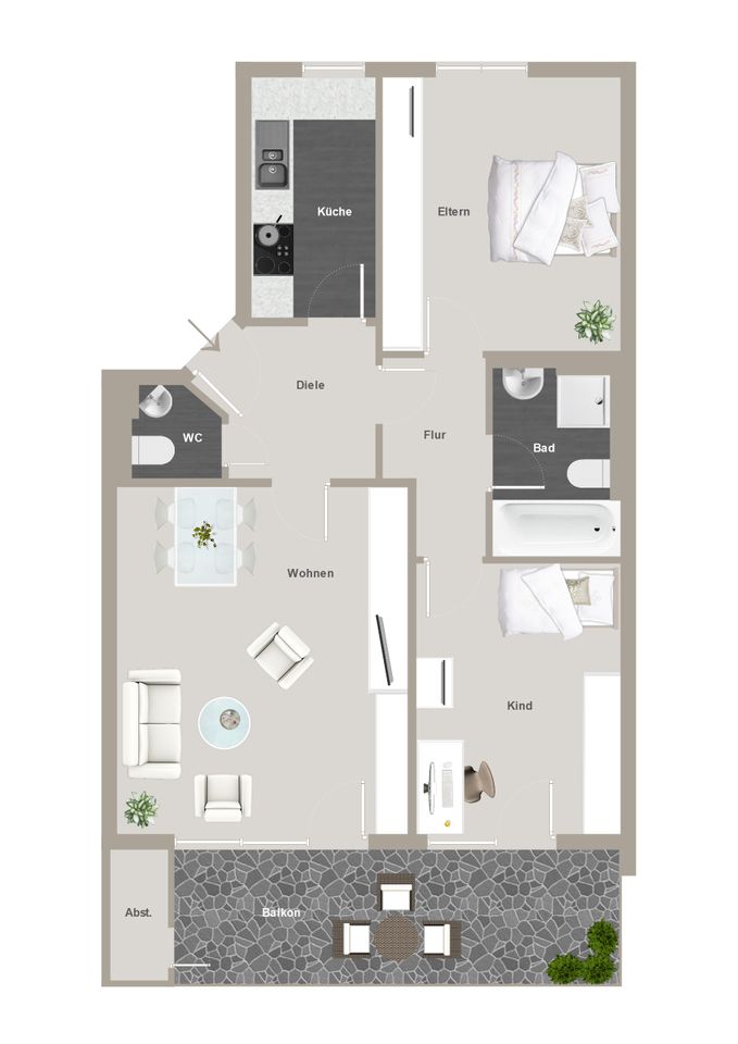 Grundriss WE 3